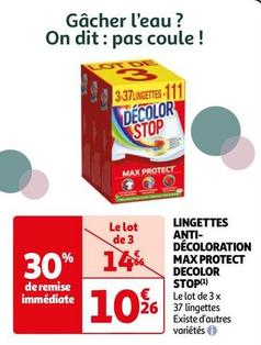 Decolor Stop - Lingettes Anti-Décoloration Max Protect offre à 10,26€ sur Auchan Hypermarché