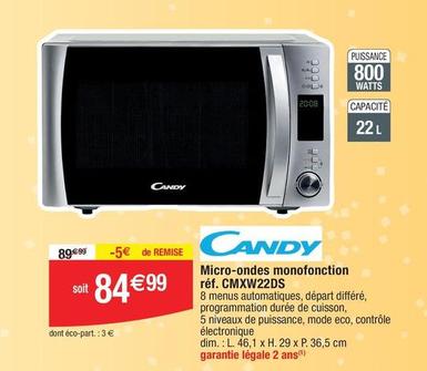 Candy - Micro-Ondes Monofonction CMXW22DS offre à 84,99€ sur Migros France