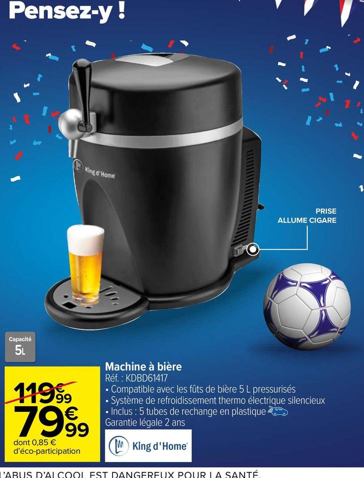 King D'Home - Machine À Bière KDBD61417 offre à 79,99€ sur Carrefour Market