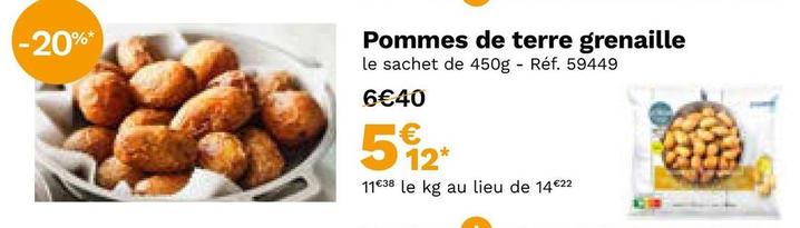 Pommes De Terre Grenaille offre à 5,12€ sur Picard