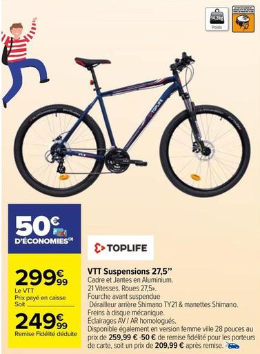 Toplife - VTT Suspensions 27,5" offre à 249,99€ sur Carrefour Market