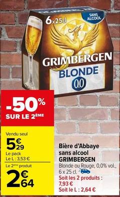 Grimbergen - Bière D'abbaye Sans Alcool offre à 5,29€ sur Carrefour Market