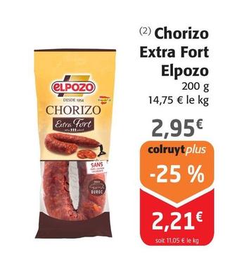Elpozo - Chorizo Extra Fort offre à 2,95€ sur Colruyt