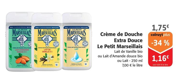 Le petit marseillais - Crème De Douche Extra Douce offre à 1,75€ sur Colruyt