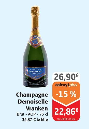 Vranken - Champagne Demoiselle offre à 26,9€ sur Colruyt