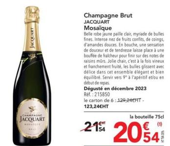 Jacquart - Champagne Brut Mosaïque offre à 20,54€ sur Metro