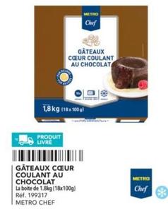 Metro Chef -  Gâteaux Cœur Coulant Au Chocolat offre sur Metro