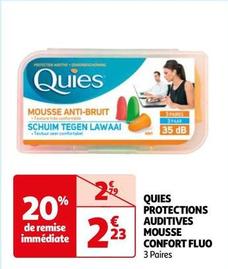 Quies - Protections Auditives Mousse Confort Fluo  offre à 2,23€ sur Auchan Hypermarché