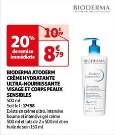 Bioderma - Atoderm Creme Hydratante Ultra-Nourrissante Visage Et Corps Peaux Sensibles  offre à 8,79€ sur Auchan Hypermarché