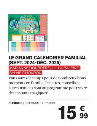Le Grand Calendrier Familial offre à 15,99€ sur Carrefour