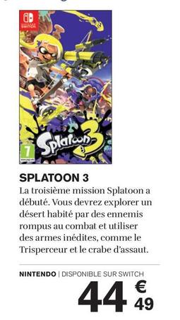 Nintendo - Splatoon 3 offre à 44,49€ sur Carrefour