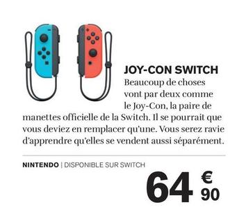 Nintendo - Joy-Con Switch offre à 64,9€ sur Carrefour