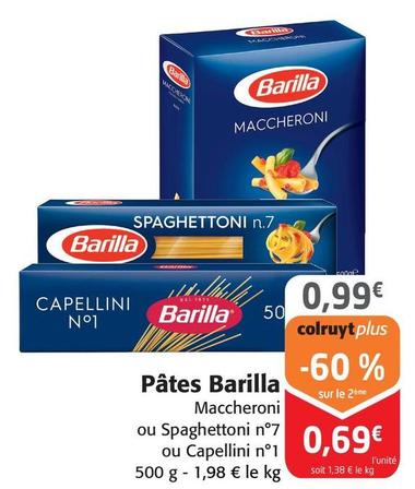 Barilla - Pâtes offre à 0,99€ sur Colruyt