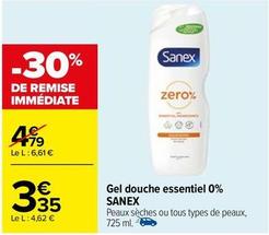 Sanex - Gel Douche Essentiel 0% offre à 3,35€ sur Carrefour