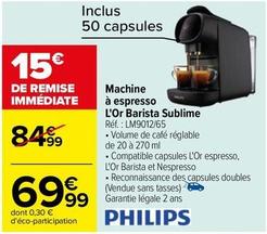 Philips - Machine À Espresso L'Or Barista Sublime offre à 69,99€ sur Carrefour