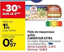 Filets de maquereaux offre à 1,39€ sur Carrefour
