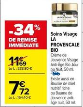 La Provencale - Soins Visage Bio offre à 7,72€ sur Carrefour