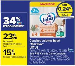Couche-culotte offre à 15,31€ sur Carrefour