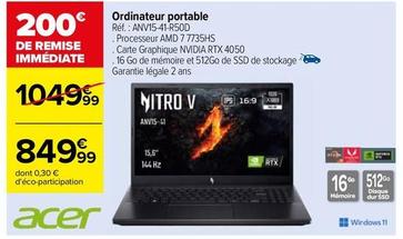 Acer - Ordinateur Portable ANV15-41-R50D offre à 849,99€ sur Carrefour
