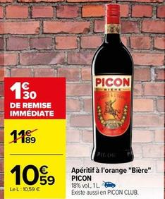 Picon - Apéritif à l'Orange "Bière" offre à 10,59€ sur Carrefour