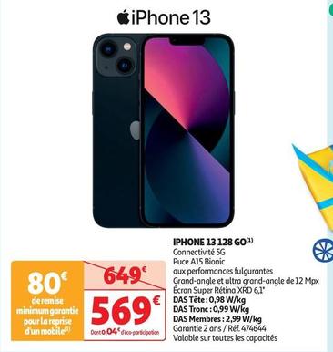 Apple - iPhone 13 128 GO offre à 569€ sur Auchan Hypermarché