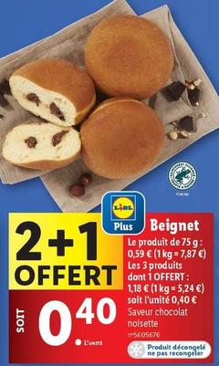 Beignet offre à 0,4€ sur Lidl