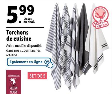 Torchons De Cuisine offre à 5,99€ sur Lidl