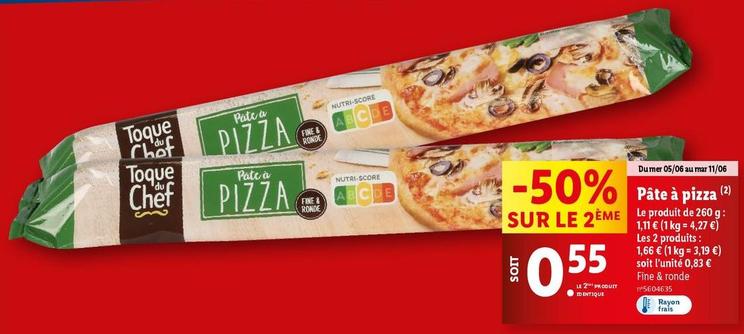 Pâte à pizza offre à 0,83€ sur Lidl