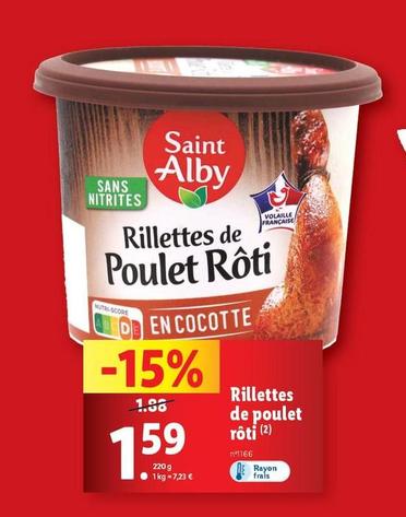Saint Alby - Rillettes De Poulet Roti  offre à 1,59€ sur Lidl