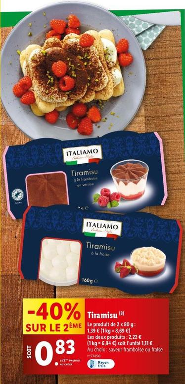 Italiamo - Tiramisu offre à 1,39€ sur Lidl