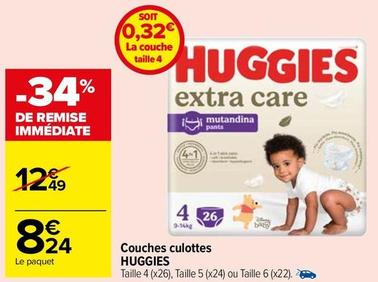 Huggies - Couches Culottes offre à 8,24€ sur Carrefour Contact