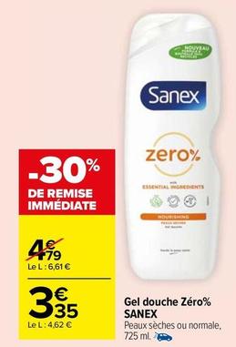 Sanex - Gel Douche Zéro% offre à 3,35€ sur Carrefour Contact
