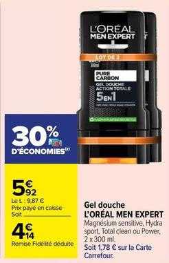 L'Oréal - Gel Douche Men Expert offre à 4,14€ sur Carrefour Contact