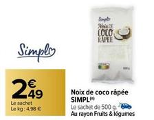 Simpl - Noix de Coco Râpée offre à 2,49€ sur Carrefour