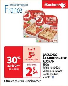 Auchan - Lasagnes À La Bolognaise offre à 2,99€ sur Auchan Supermarché