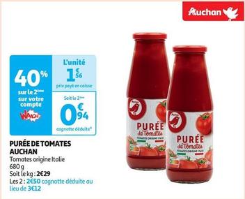 Auchan - Purée De Tomates offre à 1,56€ sur Auchan Supermarché