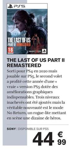 The Last Of Us Part Ii Remastered offre à 44,99€ sur Carrefour Drive