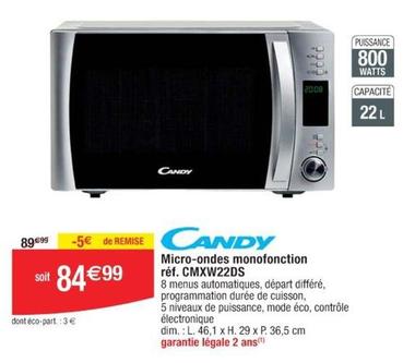 Candy -  Micro Ondes Monofonction  offre à 84,99€ sur Cora
