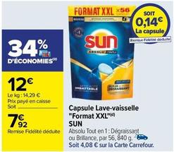 Sun - Capsule Lave-Vaisselle Format Xxl offre à 7,92€ sur Carrefour