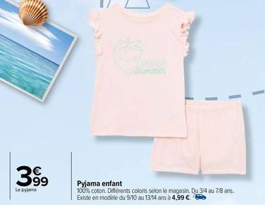 Pyjama Enfant offre à 3,99€ sur Carrefour