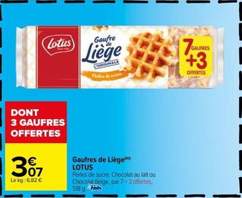 Lotus - Gaufres De Liège offre à 3,07€ sur Carrefour