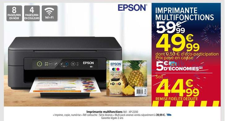 Epson - Imprimante Multifonctions offre à 49,99€ sur Carrefour