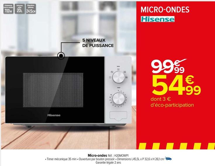 Hisense - Micro-Ondes offre à 54,99€ sur Carrefour Market