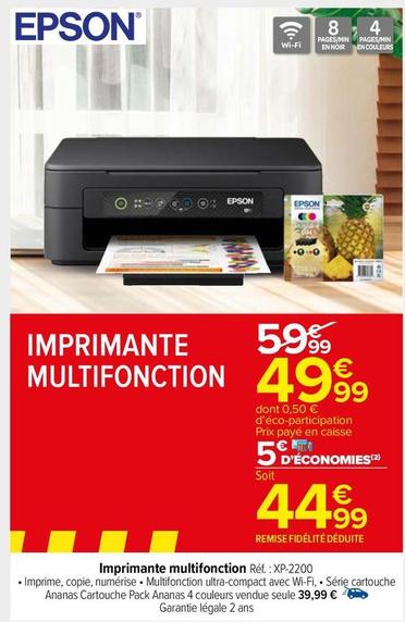 Epson - Imprimante Multifonction offre à 49,99€ sur Carrefour Market