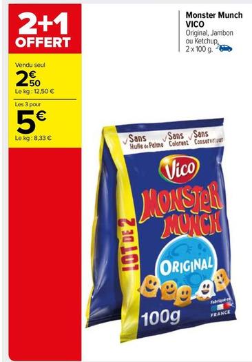 Vico - Monster Munch offre à 2,5€ sur Carrefour Market
