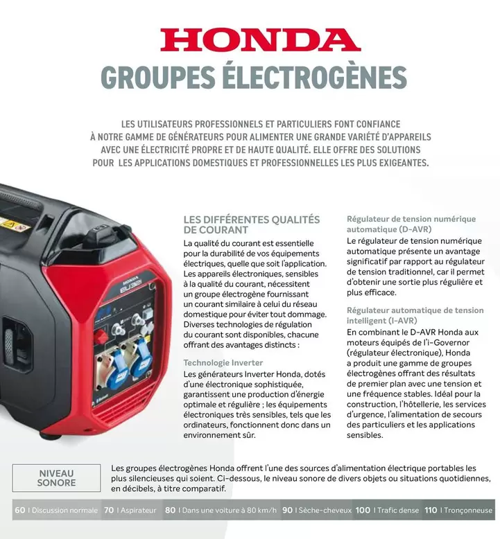 Honda - Groupes Électrogènes  offre sur Honda