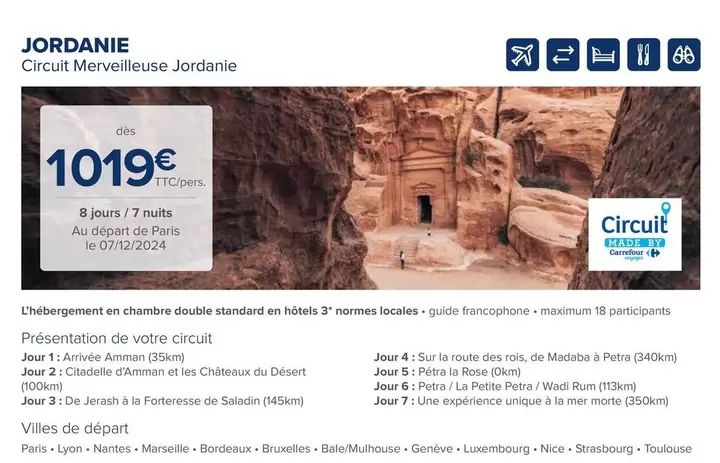 Jordanie Circuit Merveilleuse Jordanie offre à 1019€ sur Carrefour