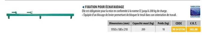 Fixation Pour Échafudge offre sur Loxam