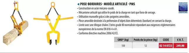 Pose Bordures Modèle Articulé Pms  offre sur Loxam