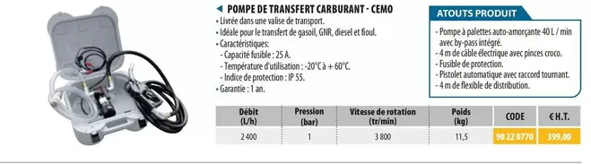 Cemo - Pompe De Transfert Carburant offre sur Loxam